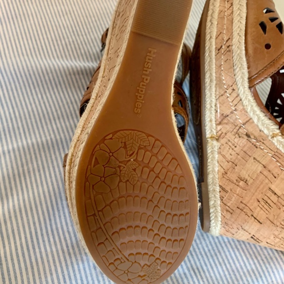 Hush Puppies Wedge Leather Sandals 7.5 - Picture 4 of 7